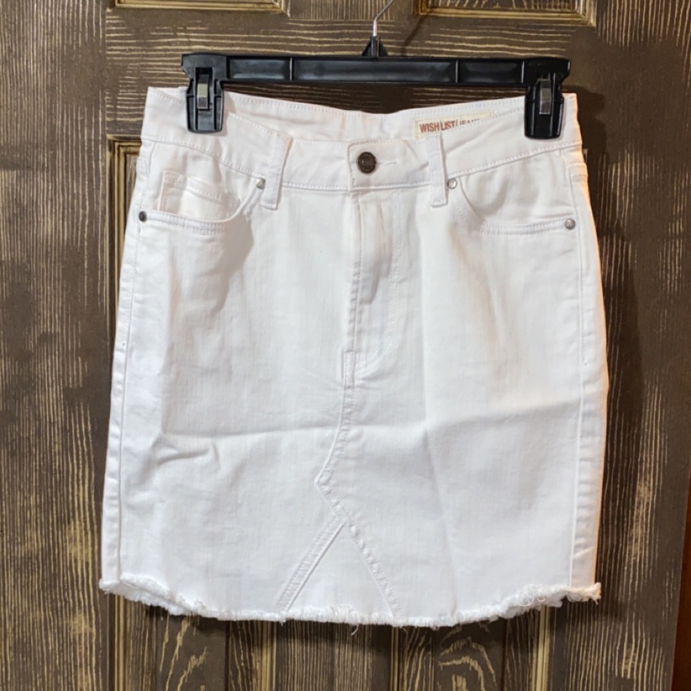 White jean skirt